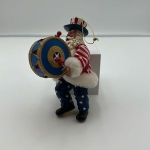 Possible Dreams Clothtique PATRIOTIC SANTA Ornament